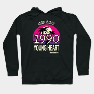 1990 Birthday Gift Old Soul Young Heart Hoodie